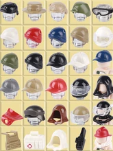  Military Tactical Helmet Building Blocks Peaked Cap SWAT Soldiers Doctor Figures Accessories Medical Box Scarf  Bricks Toys 