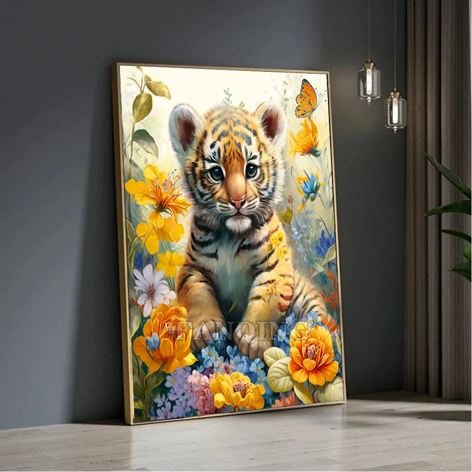 5d Diamond Painting Small Cat, Carrot, Big Tiger Diamond Painting Kit For  Home, Office, Decoration