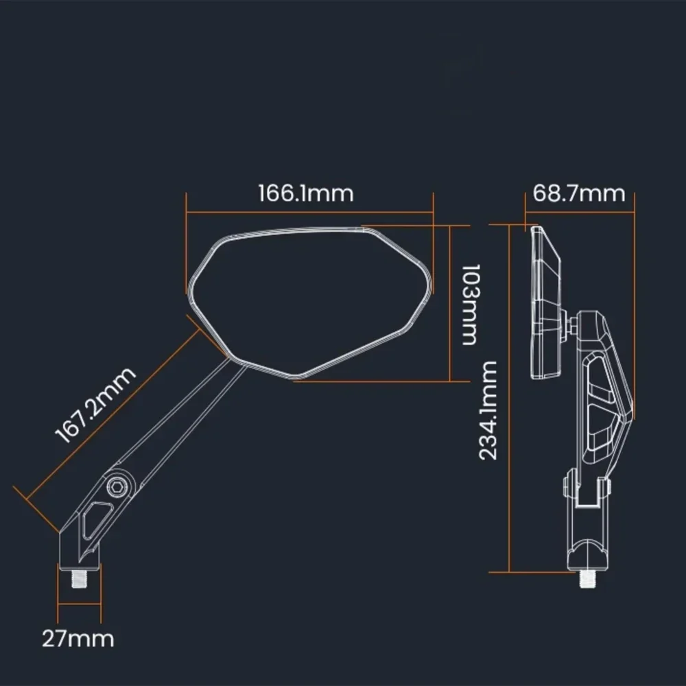 CNC 알루미늄 백미러, 회전 가능한 블루 백미러, BMW R1300GS R1300 GS GS1300 2023 2024, 신제품