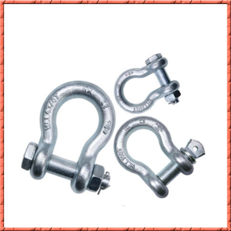 High Intensity Bearings U-Bolts Bow Shackle 3.25T/4.75T/6.5T/8.5T/9.5T (Ton) Type U Sling screw Rope Bolt Bow Shackle Cufflinks