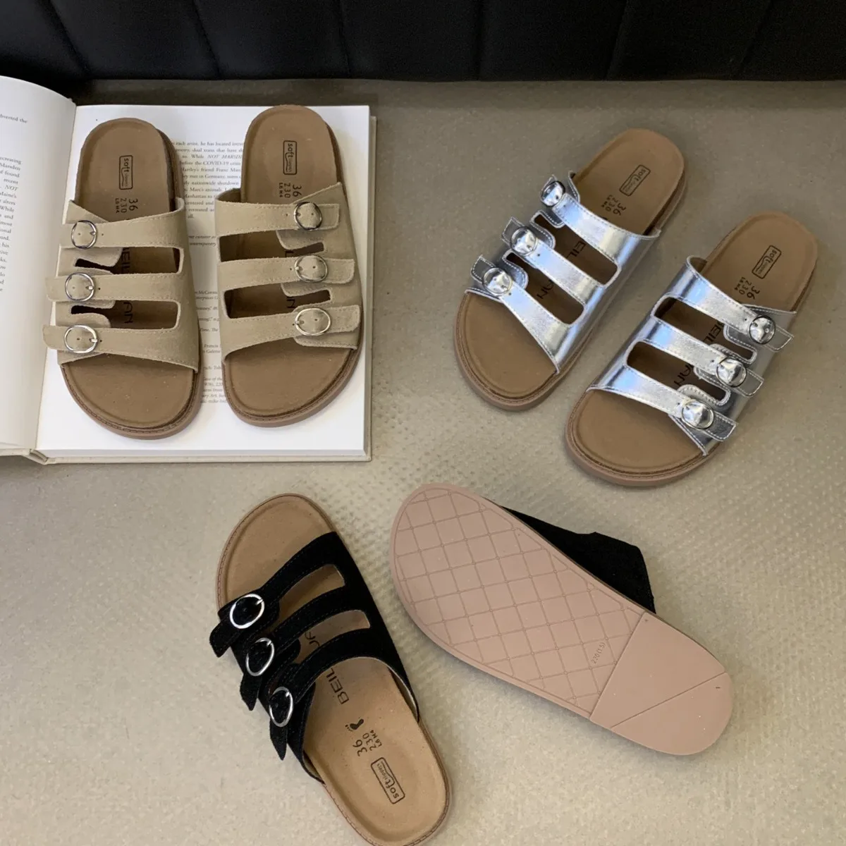 

Туфли на низком каблуке, римская резиновая ткань, ПУ кожа, низкий каблук