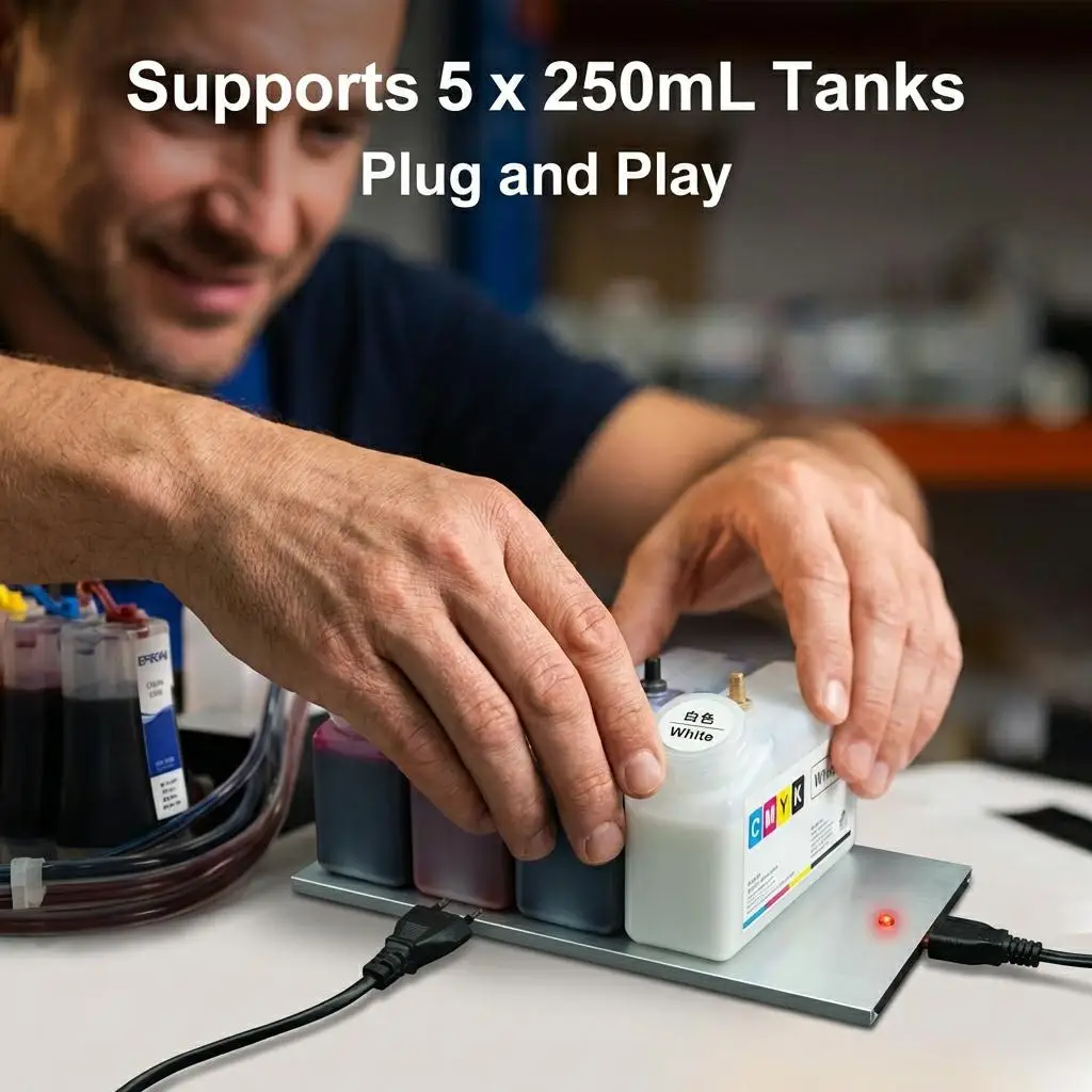DTF CISS 잉크 시스템 잉크 탱크 히팅 플레이트 (엡손 ET8550 XP 15000L 1800 L805 DIY 잉크 시스템 히터) 더 나은 유동성 250ML