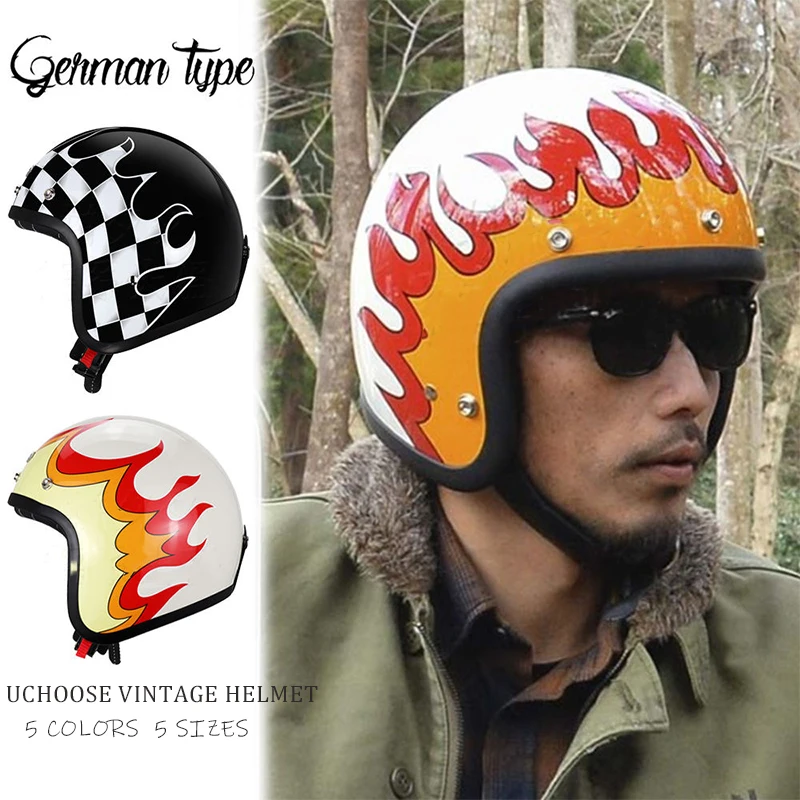 남녀공용 오픈 페이스 레트로 헬멧 오토바이, 따뜻한 크루즈, 미국 하프 헬멧, DOT 승인, 겨울, 3/4, 3/4  Best5