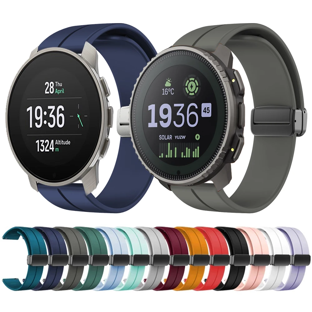 Cinturino Per Orologio Da 20Mm 22Mm Per Suunto Vertical/Suunto 9 Peak Pro Dlc Bracciale In Silicone Con Fibbia Magnetica Per Cinturino Suunto 5 Peak S
