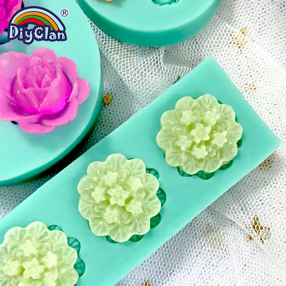 Sijiangmold Set di 7 stampi in silicone a forma di rosa, a forma di farfalla, per zucchero, cupcake, topper per torte, caramelle, cioccolato, pasta di gomma, argilla polimerica
