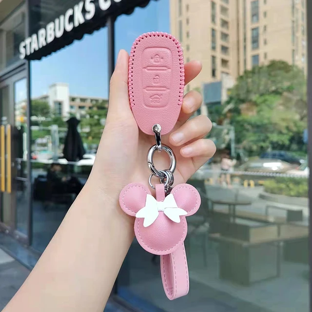 Porte-clés de voiture rose pour filles, pour Hyundai Elantra 7th