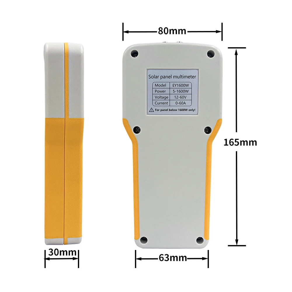 LCD Photovoltaic Panel Multimeter 12-60V 60AMax 1600W Auto/Manual MPPT Tester solar power meter