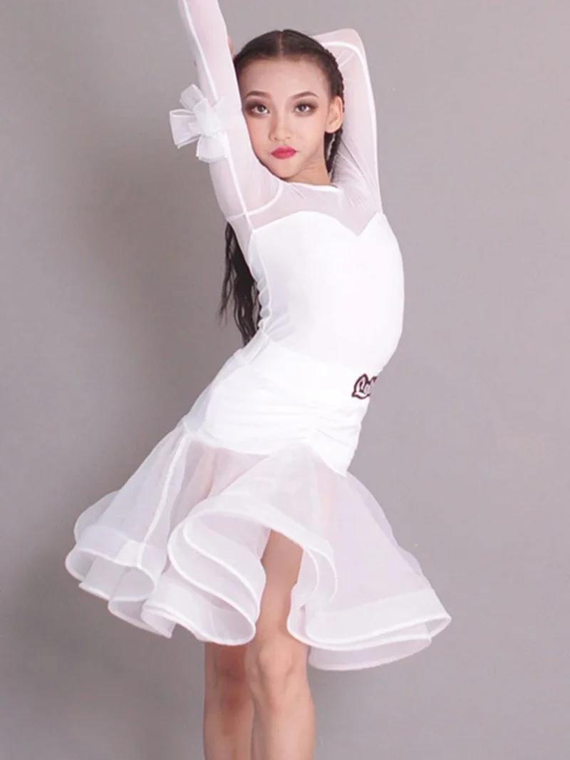 

Lolita Children Latin Dance Training Clothes Performance Costume Cha Cha Samba Dance Practice Clothing Kids Girls Latin Dress