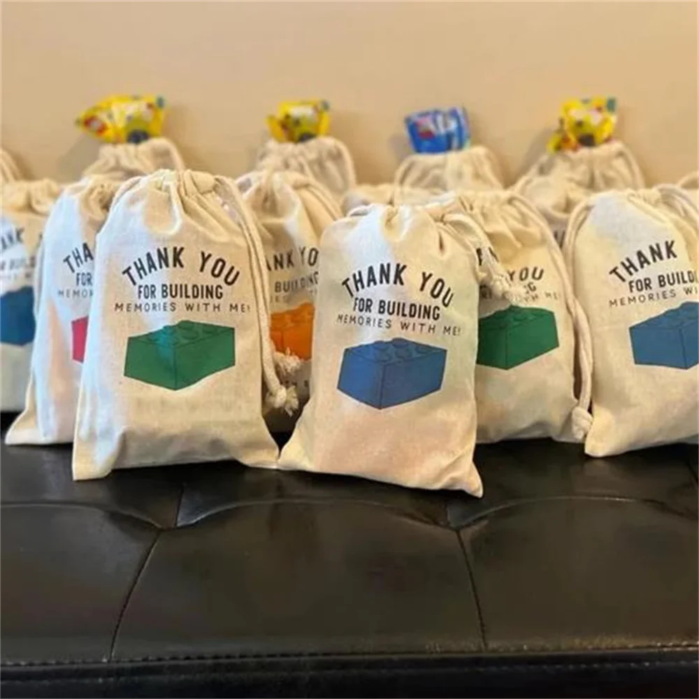 12 Grazie Per Costruire Ricordi Con Me Borse Boy Girl 5Th 6Th 7Th 8Th Brick O Blocks Regalo Di Decorazione Della Festa Di Compleanno