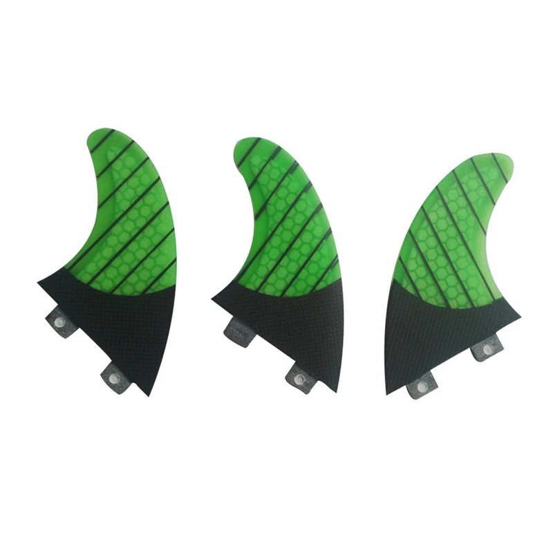 Surfing Fins UPSURF FCS Fins G5 Surfboard Green Carbon fibre Double Tabs Fin 3 Pcs/set Quilhas Padel Surf M Size Surf Acessories