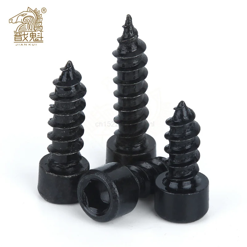 Self tapping screw M2 M2.6 M3 M3.5 M4 M5 M6 Hex Socket Cap Head Self Tapping Screw 8.8 Grade Black/Nickel Zinc Allen Head Screw for Speaker