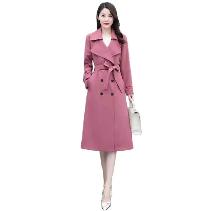 

Elegant Windbreaker Women's Mid-Changchun Autumn New Bow Casual Loose Over-the-knee Coat Autumn Women's Fashion Temperament Top