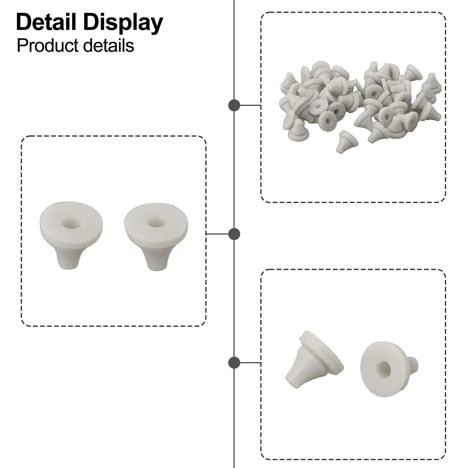 50pcs Replacement Shower Head Nozzles Spray Hole Silicone Nozzle White For 4mm Opening Size Shower Head Replace Parts 6