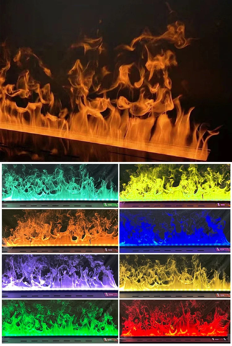 Description Picture 6 of itemVillas Designer Cabinet Embedded with Glass Color Changing LED 1500MM European Modern Intelligent Atomizing Fireplace