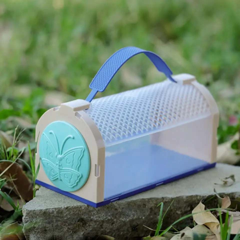 Udbrud Barattolo Osserva Insetti, 4 Pezzi Scatola d'Ingrandimento per Insetti Portatile con 2 Forbici Pinze Insetti e 2 Pinzette per Bambini Esterni Scienze Educazione Esplorazione e Osservazione