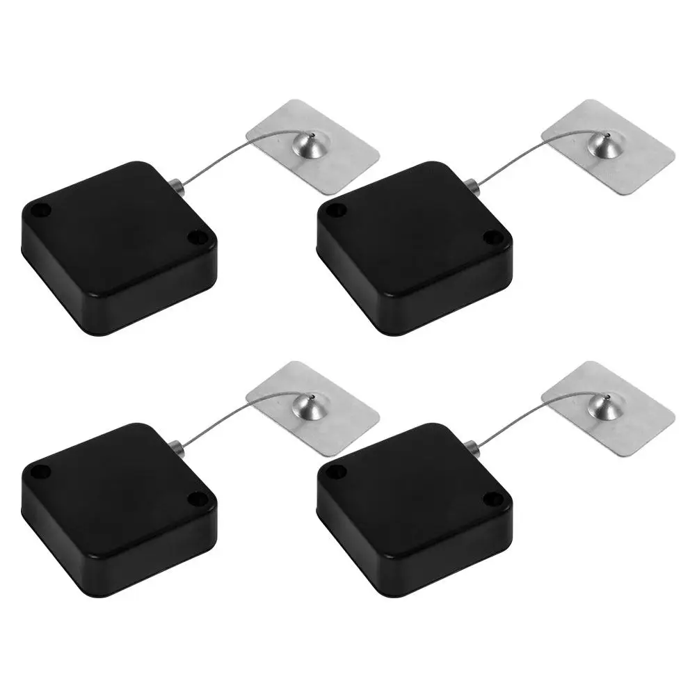 4Pcs 개폐식 도난 방지 케이블 잠금 상자(1M 강철 와이어 포함) 노트북 원격 게임용 자동 텔레스코픽 보안 케이블