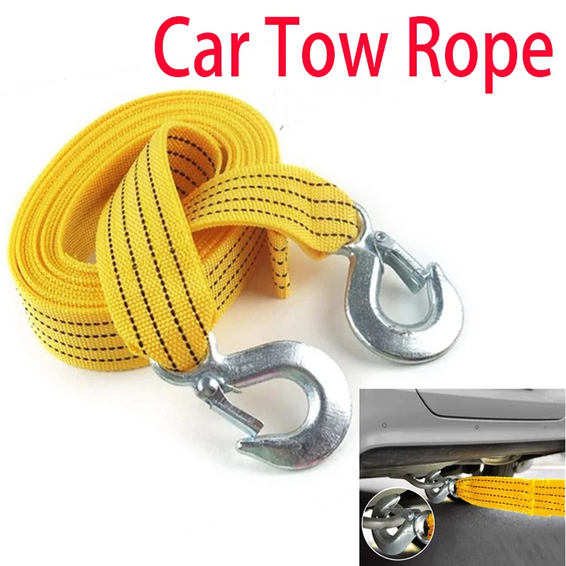 1 Pcs Car Tow Cable Heavy Duty Trailer Rope Towing Pull Rope Strap Hooks Van Road Recovery Car Accessories car tow cable