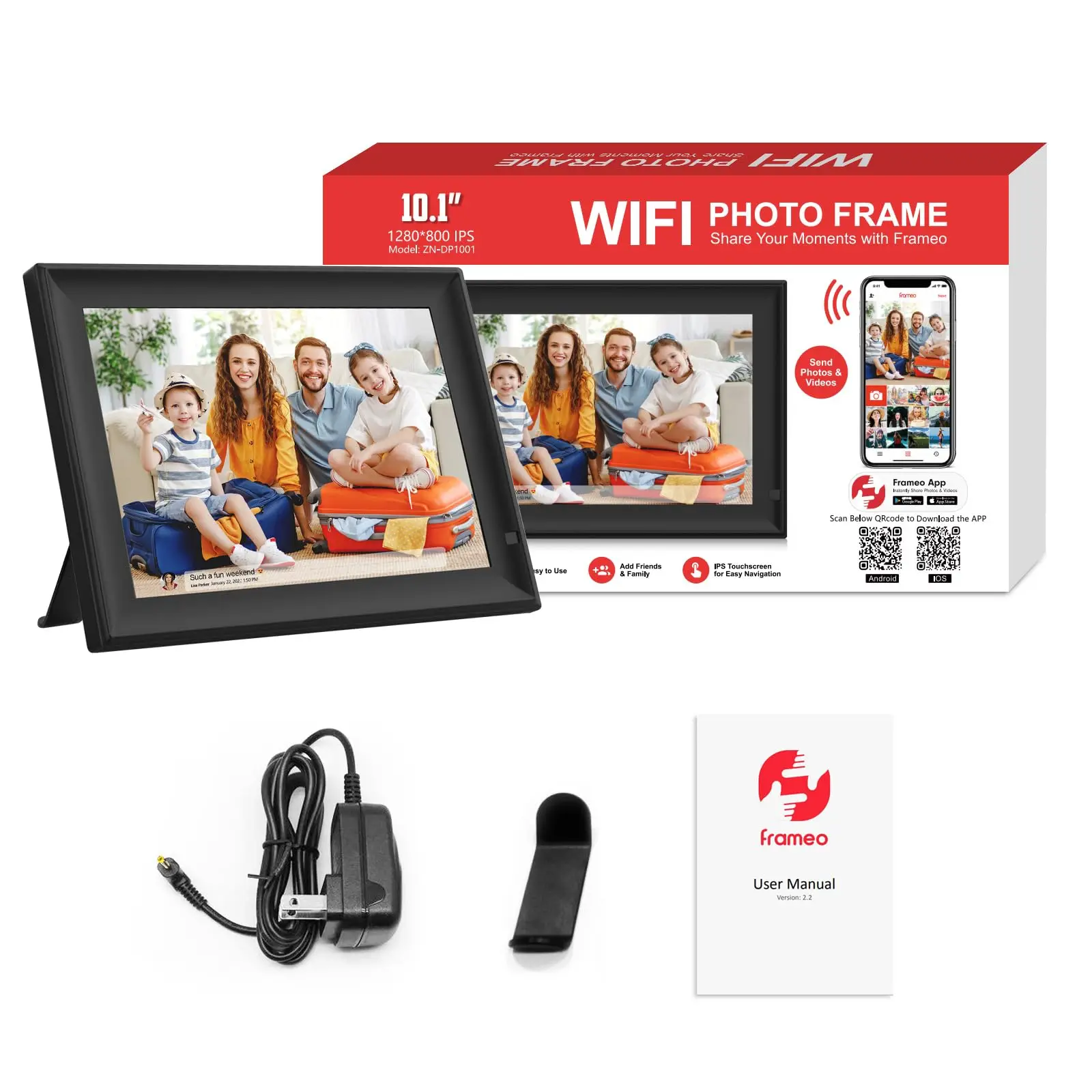 

Рамка цифровая, 10,1 дюйма, WiFi, 1280x80 0 IPS, 32 ГБ