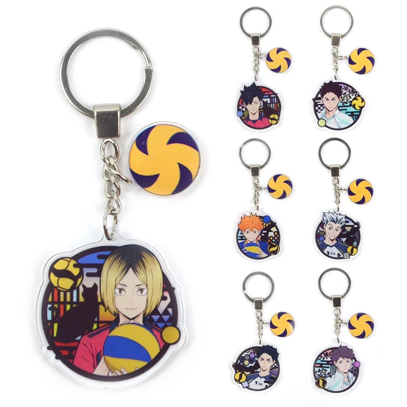 Anime Haikyuu!! Figures Keychain Volleyball Boy Acrylic Key Chain Keyring Fans Bag Pendant Decor For Teens Women And Men
