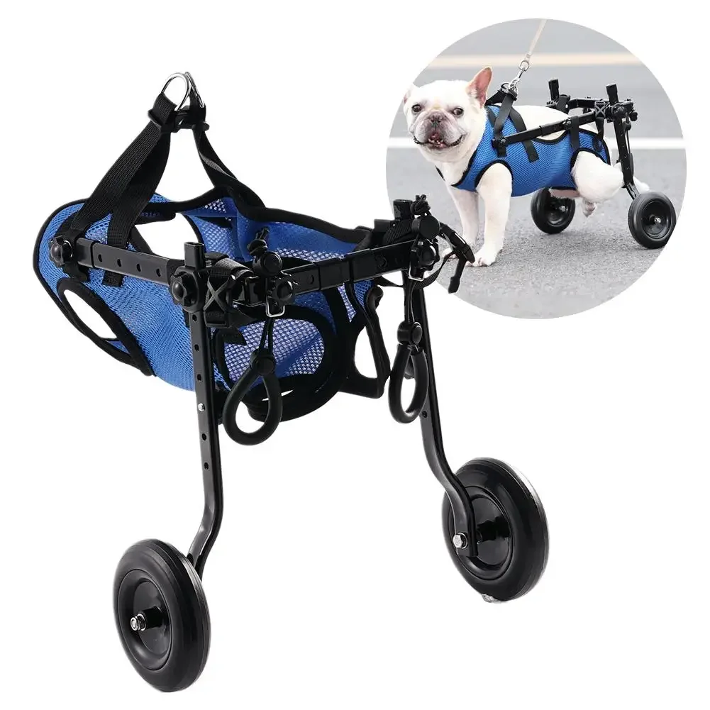 Pet Wheelchair Cart Adjustable Pet Cat Dog Rehabilitation Walking Wheels Aids Mobility Assistance Light Walk Tools