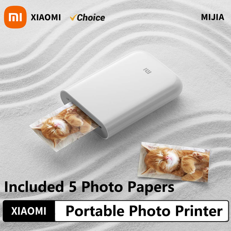 NewXiaomi AR Printer 300dpi Portable Photo Mini Pocket With DIY Share 500mAh Picture Printer Pocket Printer Work With Mihome APP