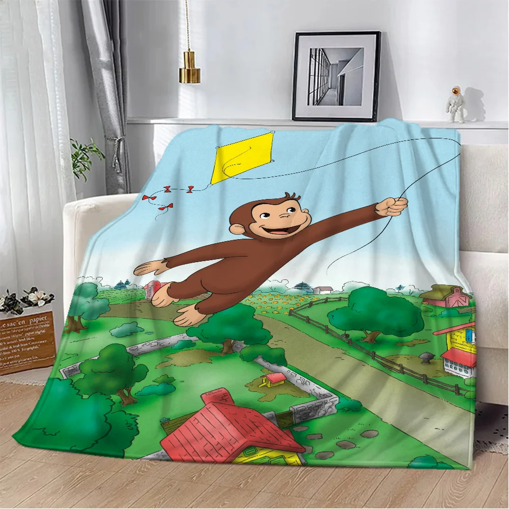 Curious Monkey Microfiber Blanket King Size Fluffy Soft Blankets and Throws Home Interior Beach Towel Luxury Bedding Bed Throw 4