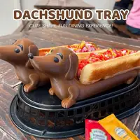 Puppy Shaped Serving Tray Dachshund Snack Holder Hot Dog Holder For Home Family Gatherings Parties Restaurants home tools 1
