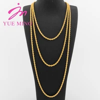 YM Twist Chains 40/60/80CM Copper Necklace 18k Gold Color Link Choker For Women Men Hip Hop Rock Charm Chain Party Jewelry Gifts