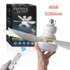 LED 40W Socket Ceiling Fan with Light, 20.5in Screw Ceiling Fans with Lights with Remote, For Bedroom/Garage/Kitchen 1
