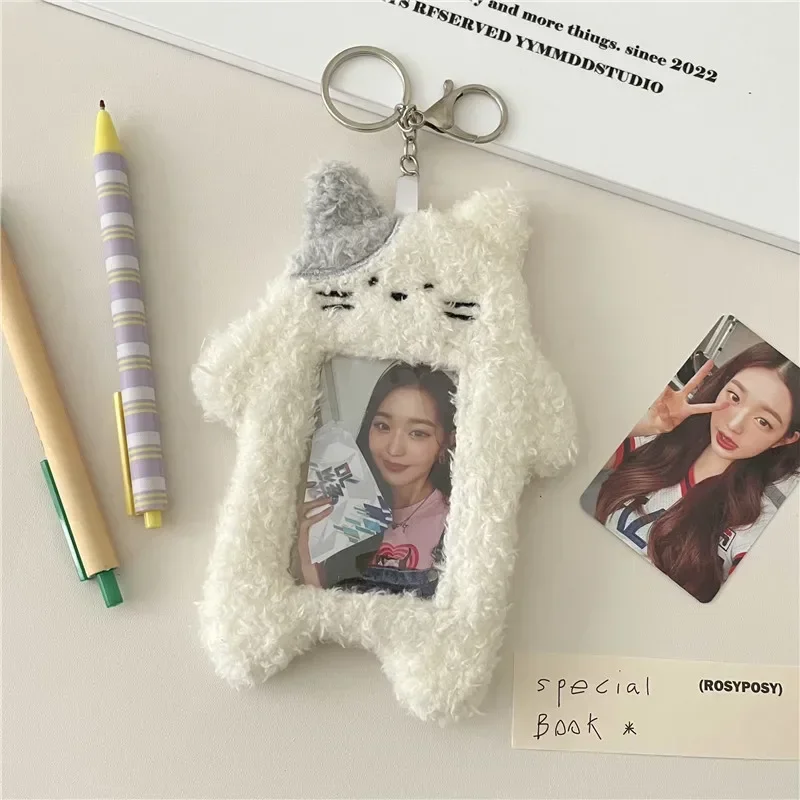 Kawaii Cartoon Tiger Rabbit Plush Photocard Holder Business Card Holder