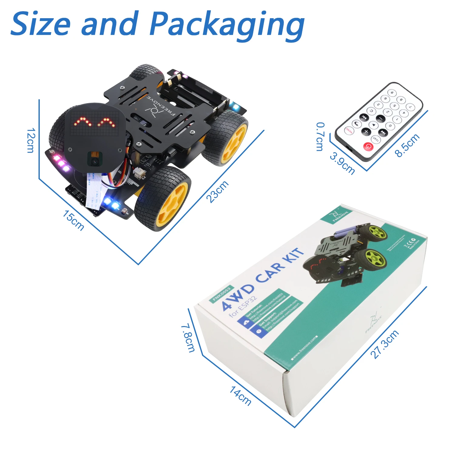 Freenove 4WDカーキット（リモコン付属） - Arduino IDE対応、ライン