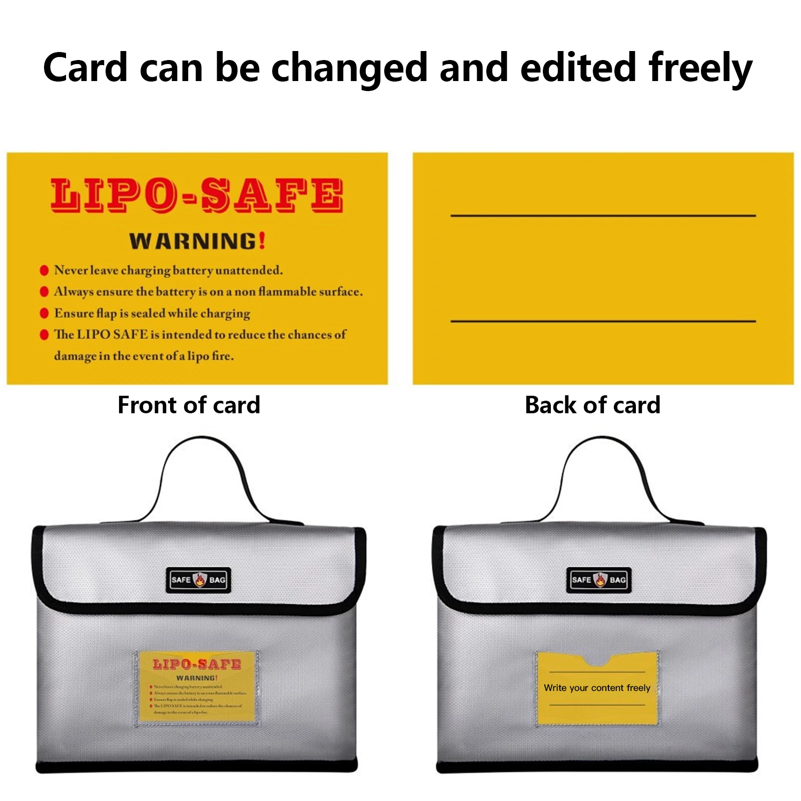 Sac de Sécurité Ignifuge pour Batterie Lipo - Anti-Feu 1000°C