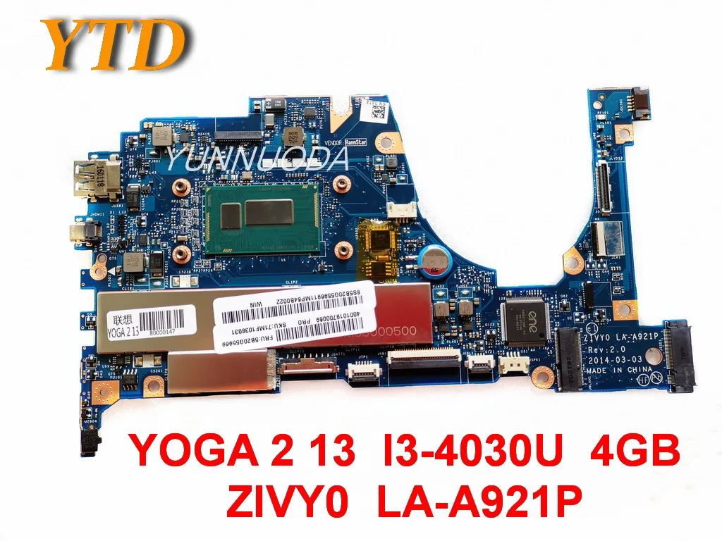 

Оригинальная материнская плата для ноутбука Lenovo YOGA 2 13 I3-4030U 4GB ZIVY0