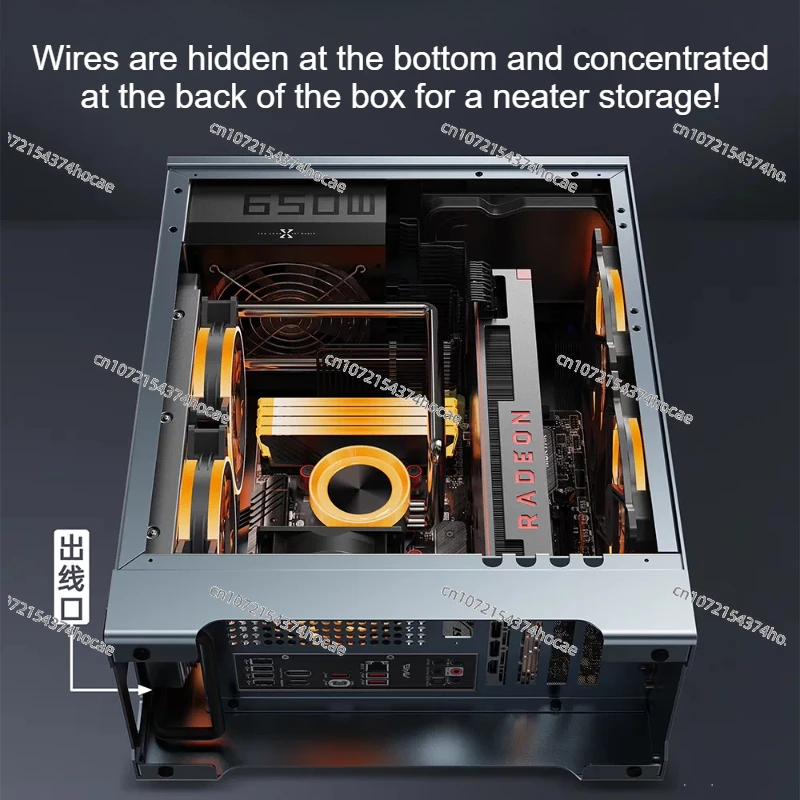 C1 올알루미늄 합금 MATX 섀시, 수직 ITX 컴팩트 ATX 전원 공급 장치, 수직 장착 그래픽 카드, 홀 플레이트 메쉬