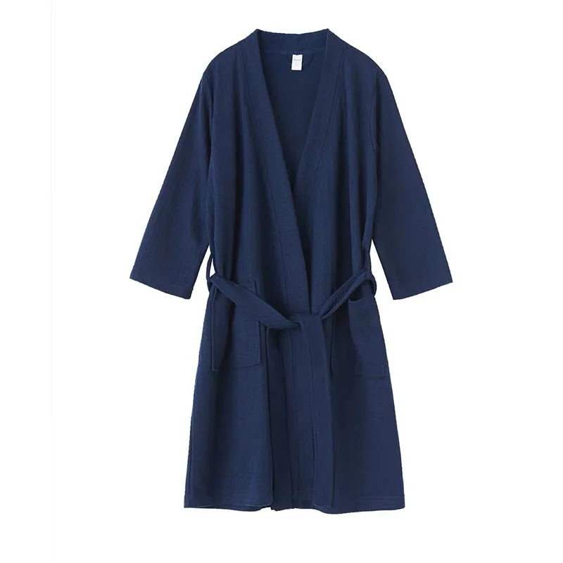 HONGHANYUAN Men's Homewear Couple Nightgown Pajamas Bathrobe Cotton Women's Casual House Robe Kimono Designer Vintage Sleepwear
