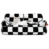 Mewoofun Pet Couch Bed 26×19×13 Inch Washable Cat Beds for Medium Small Dogs Cat up to 25 lbs Fluffy Cat Couch Black White 1