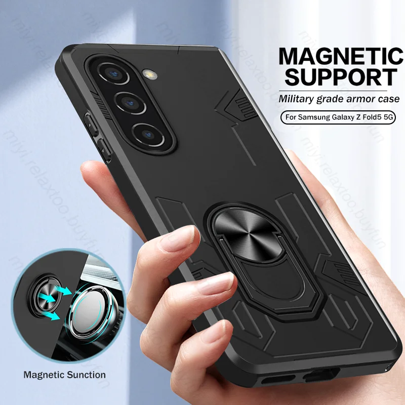 

Samung складной 5zfold5 чехол сверхмощный армированный чехол для Samsung Galaxy Z Fold5 фотография 7,6 "магнитный держатель кольцо ударопрочный чехол
