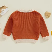 0-36M Newborn Halloween Knit Sweater Long Sleeve Round Neck Letter Print Pullover Knitwear For Baby Boys And Girls 3