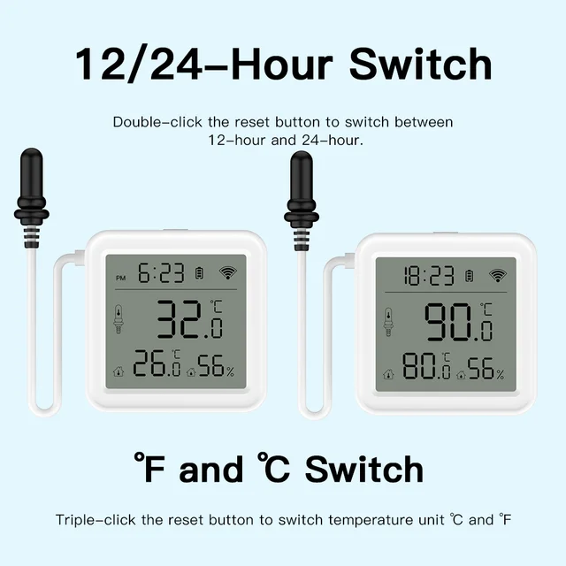 Tuya WiFi Temperature Humidity Sensor With External Probe for Smart Home Hygrometer APP Monitoring For Plants Aquarium Winery 4