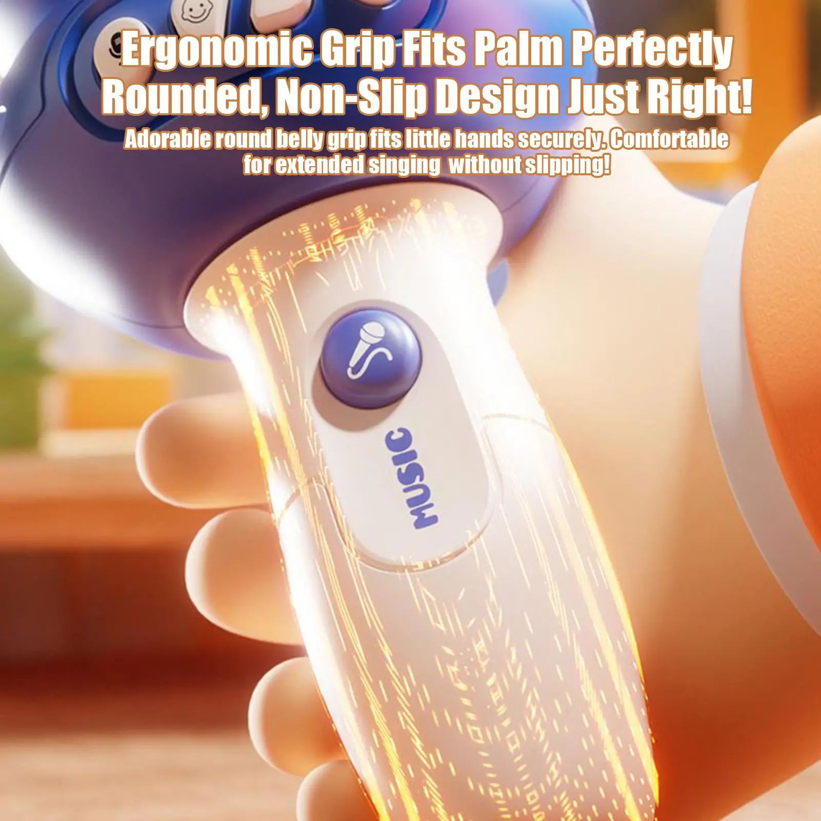  마이크 장난감 어린이를위한 음성 체인저 마이크 3 세 를위한 내장 음악이있는 휴대용 노래 장치