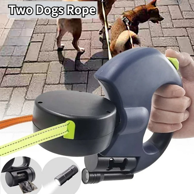 

Double Dog Leash Retractable Roulette Leash Pet Walking Lead Small And Big Dog Traction Rope 3M Long Leashes For Two Dogs