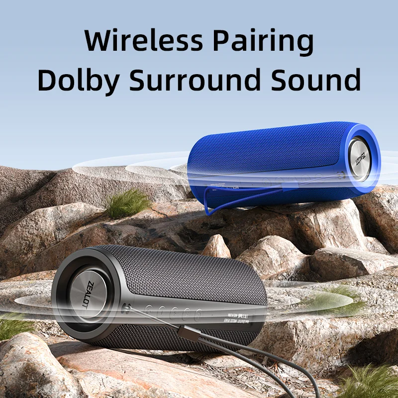 ZEALOT S51 Powerful Bluetooth Speaker Bass Wireless Speakers Subwoofer Waterproof Sound Box Support TF, TWS, USB Flash Drive 4