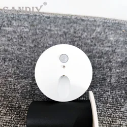 SANDIY Led Step Light Motion Sensor Small Wall Lamp Recessed Mounting Holes 55mm for House Stair Balcony Corridor Staircase