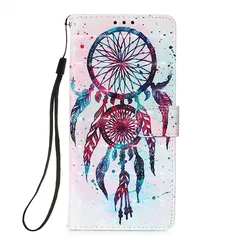 Charming Painted Leather Flip Phone Case with Wallet Stand and Card Slots for TCL K32 K33 (YB0280)