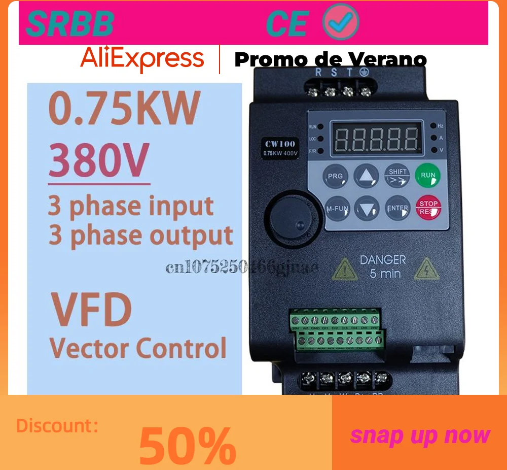 

Free Shipping 0.75KW 380V 3 Phase Input 3 Ph Output 1HP Economical VFD Variable Frequency Drive Changer for Motor Speed