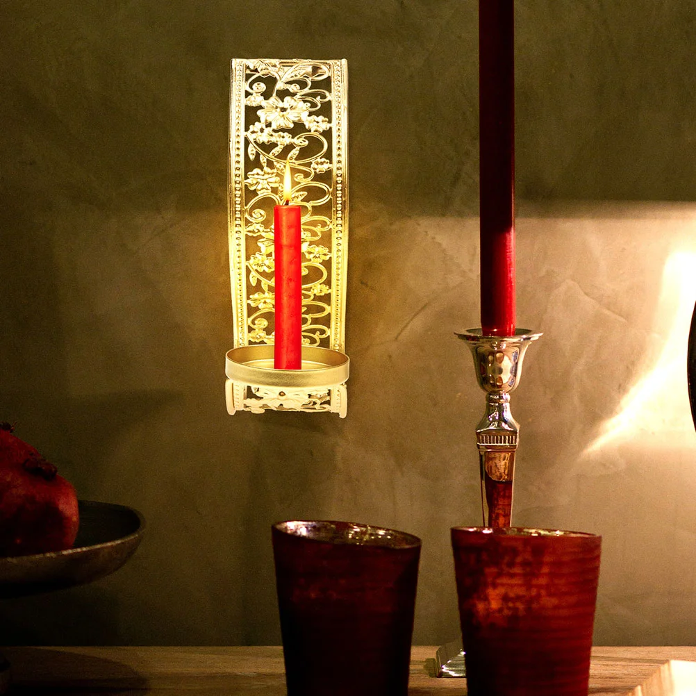 Candle holders Hollow Wall Candle Holders Middle East Style Metal Craft Wall Candle Stand Candlestick Holder