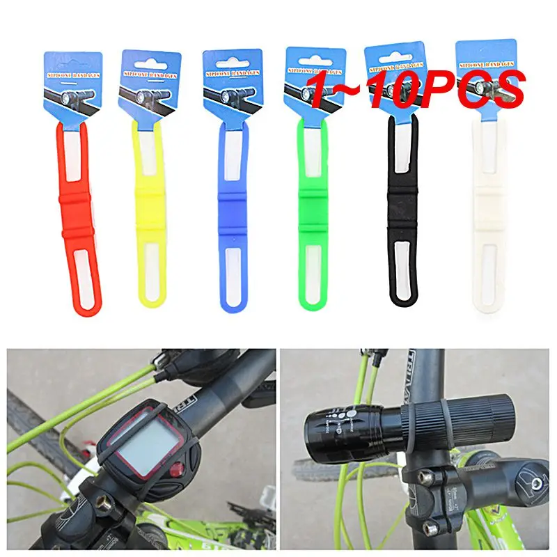 

1~10PCS Universal Silicone Strap Handlebar Silicone Strap Phone Fixing Elastic Tie Rope Flashlight Bandages