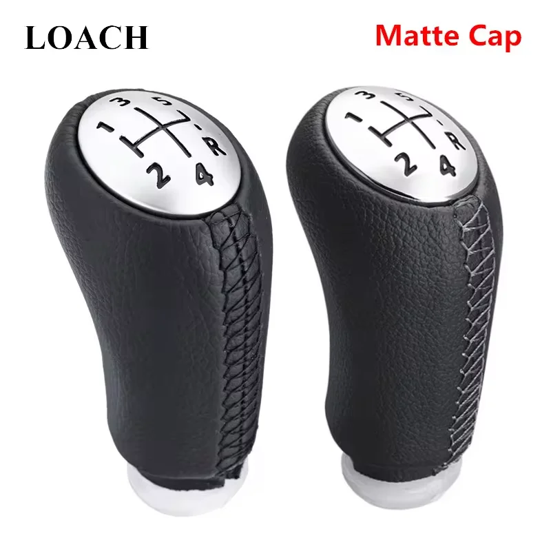 Matte Black and Gray Gear Shift Knob - Ergonomic Design with Headball Grip