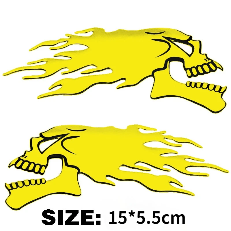 Car Sticker Car Styling Accessories Car Badge Grille Emblem 2Pcs Halloween 3D Ghost Skull Head Auto Motorcycle Car Stickers
