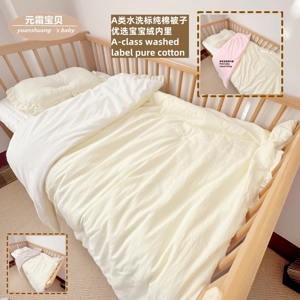 Casual and Cute Lace Baby Quilt Cotton Pure Autumn and Winter Thickeneded Baby Velvet Quilt Spring & Fall Newborn Thickeneded Warm